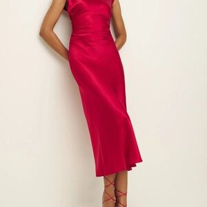Reformation Veda Silk Dress in Lipstick size 12